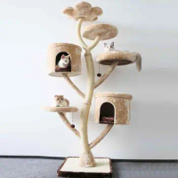 Entertainment Cat Crawler Solid Wood Tree Tower Large Luxury Cat Nest Crawler Integrated Apartment Villa Small Animal Products