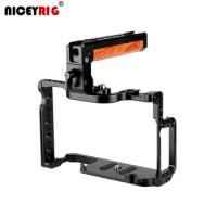 NICEYRIG Camera Cage for Canon EOS 5D Mark II III IV DSLR Camera Cage for Canon 5Ds 5D Mark IV III II Wooden Top Handle Rig