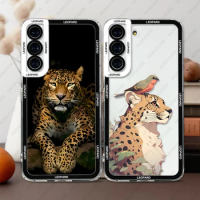 Phone Case For Samsung Galaxy S20 S21 S22 S23 S24 FE Plus Ultra A54 A53 A52 A34 5G TPU Soft Cover Leopard