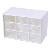 Square Grid Transparent Drawer Storage Box Plastic Student Desk Stationery Cosmetics Lipstick Rack Dustproof Organizers Box