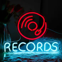 Records studio Neon Sign DJ Vinyl Record LED Wall Decor Bar party club Bedroom Wall Hanging Light Vinyl Records gift