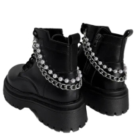 Temperament Light Luxury Pearl Chain Double-layer Shoe Buckles Pendant Charm Martin Boots Versatile Classic Hanging Accessories