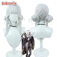 Bubuwig Synthetic Hair Blanc Cosplay Wigs Goddess of Victory: Nikke Blanc 45cm Long Straight Silver 