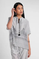MINIMAL - Azheta - Kaftan Blus Motif Etnik - Off White L/XL Offwhite