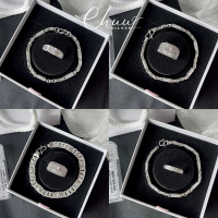 (Tặng nước rửa bạc) Set trang sức bạc nam CHUU SILVER gồm lắc tay và nhẫn đính đá bạc thật MS01
