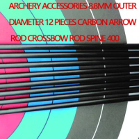 Archery accessories, outer diameter 8.8mm, 12 pieces, carbon arrow rod, crossbow rod, spine, 400 for DIY crossbow