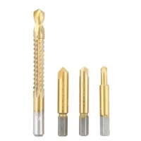 4pcs Hss Titanium Wood Screw Remover Extractor Saw Drill Screw Extractor Damaged Bolt Nut Remover Easy Out Drill Hole Saw Cutter