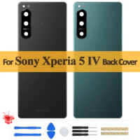 Original For Sony Xperia 5 IV Battery Back Cover Glass Housing Rear Door Case Parts Replacement With Camera Lens