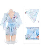 MissLinje Setelan Lingerie Cosplay Kostum Yukata Kimono Jepang Sifon dapat Set dalaman Bra dan Celan