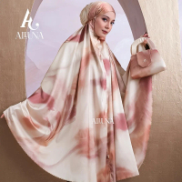 ALLUNA - Mukena Dewasa Silk Shiny 2in1 Marble Alya Series
