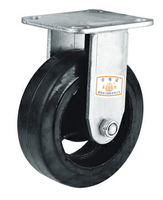 衡固牌6寸重型橡膠雙軸鐵心輪萬向輪腳輪手推車輪工業輪平板車輪