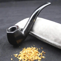 16 Tools Classic Handmade Natural Ebony Wood Smoke Tobacco Smoking Pipe Set Black Wooden Pipe 9mm Pipe Filters 437