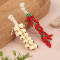 Food Vegetables Dollhouse Simulation Miniature Garlic Clay Mini Chili Model Doll House Accessories Chinese Style Kitchen Decor