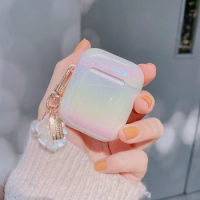 Luxury 3D Cute Glitter Bling Rainbow cover For Airpods 1 2 Case Good Earphone Protective Case For AirPods Pro Cute Pearl Pendant