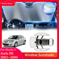 Full Car Sun Shade Parasol For Mazda 3 Axela BK Sedan 2003~2009 2004 Visor Side Window Sunshade Cover Curtain Pad Accessories