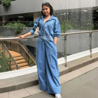 oneset wanita setelan celana jeans denim fit outfit wanita Blue willo Denin set