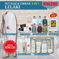 6 in 1 SET Ihram Haji Umrah Lelaki Hot Items:  Kain Ihram / Tali Pinggang Haji / Kurta / Dedorant / 