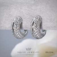 ต่างหูห่วง ฝังคริสตัลแท้ 4 แถว ขนาดพอเหมาะ ตุ้มหู เครื่องประดับแฟชั่น ER1224 Value Jewelry คําแนะนํา
