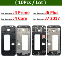 10Pcs, Front Housing LCD Display Frame For Samsung J4 Prime J4 Core J6 Plus J610 J7 2017 Housing Middle Frame Bezel Plate Cover