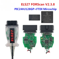 ELS27 FORScan V2.3.8 OBD2 Scanner PIC24HJ128GP FTDI Mircochip ELS 27 Multi Language ELS27 for Frd/Mzda