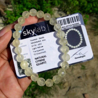 Gelang Permata Batu Lemon Citrine Quartz Dengan Sertifikat Memo