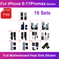 10Sets Full Motherboard Anti-static Heat Sink Sticker for iPhone 6 6s 7 Plus XR X 11 Logic Board Heat Dissipation Tape with Code