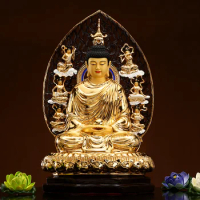 Europe America Asia 57CM large COPPER gold plating Shakyamuni buddha Asia HOME Shrine Protection Prosperity FENG SHUI statue