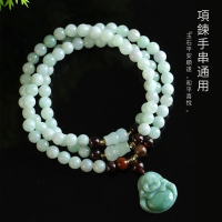 【Paiya 派亞】翡翠石榴石貔貅手鏈項鏈女兩用原創設計翡翠佛公平安扣手串首飾