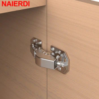 NAIERDI 4 Pack 90 Degree Soft Close Spring Hinges,No Pre-drilled Noiseless Hidden Concealed Cabinet Hinge Furniture Hinge