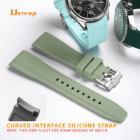 20mm 22mm Silicone Strap Curved interface watchband for MIDO MULTIFORT TV MTP-1375 Seiko5 Moonswatch rubber Watch Accessories
