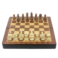 Chess Set Entertainment Wooden Checker Board Checkers Two-in-one Solid Wood Pieces Folding Chess Board High-end Chess Game