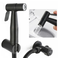 Hand Toilet Bidet Sprayer faucet Anal Shower Head water hose black Kit ducha Stainless Steel wc Bathroom Handheld Self Cleaning
