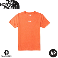【The North Face 女 排汗透氣短袖T恤 AP《粉橘》】5B13/短袖上衣/休閒短袖/運動短T/排汗衣
