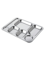 食堂餐盤304不銹鋼飯盒多格商用自助餐盤子分格菜盤托盤