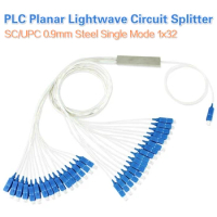 SC/UPC 0.9mm Steel Single Mode FTTH Mini Splitter 1x32 Fiber Optical PLC Planar Lightwave Circuit Splitter 1*32