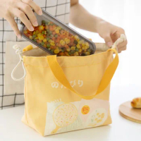 Lunch Bag Canvas Lunch Box Drawstring Picnic Tote Eco Cotton Cloth Small Handbag Dinner Container Food Storage Bags