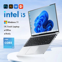 14.1" Portable Gaming Laptop Intel Core i5 20GB DDR4 512GB 1TB 2TB SSD Notebook Windows 11 Pro Office Study Laptop Computer PC