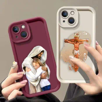 Luxtury Phone Case For Samsung A03 A04 A04E A04S A05 A05S A10S A11 A12 A14 A15 A20 A22 F12 4G 5G Case The Cross Christian Jesus