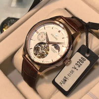 AILANG Mens Watches Top Brand Luxury Mechanical Watch Leather Strap Waterproof Lumionous Fashion Tourbillon Wristwatch Men