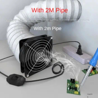 Electric Smoke Absorber Fume Kitchen Exhaust Fan Mini Extractor Bathroom Toilet Fan Duct Fan with 2m Tube