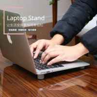 4pcs/set Simple Round Gray Laptop Heat Dissipation Non-slip Silicone Foot Mat Convenient Laptop Stand Office Desk Accessories