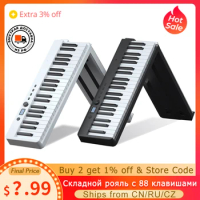 88-Keys Foldable Piano Multifunctional Digital Piano Portable Electronic Piano Keyboard Piano for Student Musical Instrument
