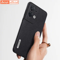 For OPPO Reno 8 9 Pro Plus Coque Luxury Leather Case For OPPO Reno 7 Pro 7 SE 5G Back Cover Matte Silicone Protection Phone Case