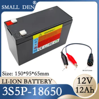 12V 12Ah 18650 lithium battery pack 3S5P for kids electric cars toy Sprayer device scale Access control 12V Power Supply 20A BMS