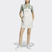 Adidas OD Dress [IK8605] 女 吊帶裙 連身洋裝 亞洲版 寬鬆 可調式肩帶 休閒 穿搭 三葉草 白