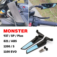 for DUCATI Monster 937 Accessories Stealth Mirrors Monster1200 Adjustable Winglet Monster821 Monster 1100 Monster 937SP Parts