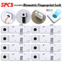 1-5pc Biometric Fingerprint Lock Smart Door/Table Lock Drawer Electric Fingerprint Lock Keyless Privacy File Security Protection