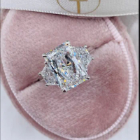 IGI 14k White Gold 6.3CT FG Color VS1 Radiant Cut HPHT CVD Lab Grown Diamond Jewelry Diamond Engagement Ring IGI