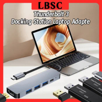USB 3.0 Hub 8 In 1 TypeC 3.1 To 4K HDMI-compatible Adapter Thunderbolt 3 Docking Station Laptop Adapter For Macbook Air iPad Pro