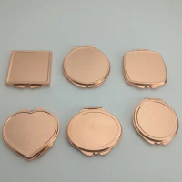 10pc Compact Double-Sided Mirror Metal Rose Gold Makeup mirror Foldable Bag Makeup Compact Mirror Easy Open Beauty Accessory